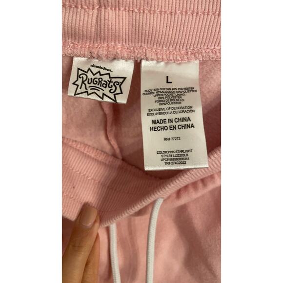 Nickelodeon Rugrats Pink Soft Fleece Pull On Jogger Pants SZ Large - Picture 5 of 6